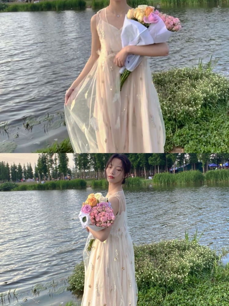 斗南湿地公园-东南门-云南省·昆明市·晋宁区-景色宜人，有草地有湖水，很容易拍出氛围感的照片，看落日也很不错，适合小清新、少女感的风格。